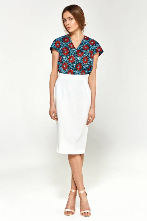 Balto spalvos klasikinis sijonas iš Nife