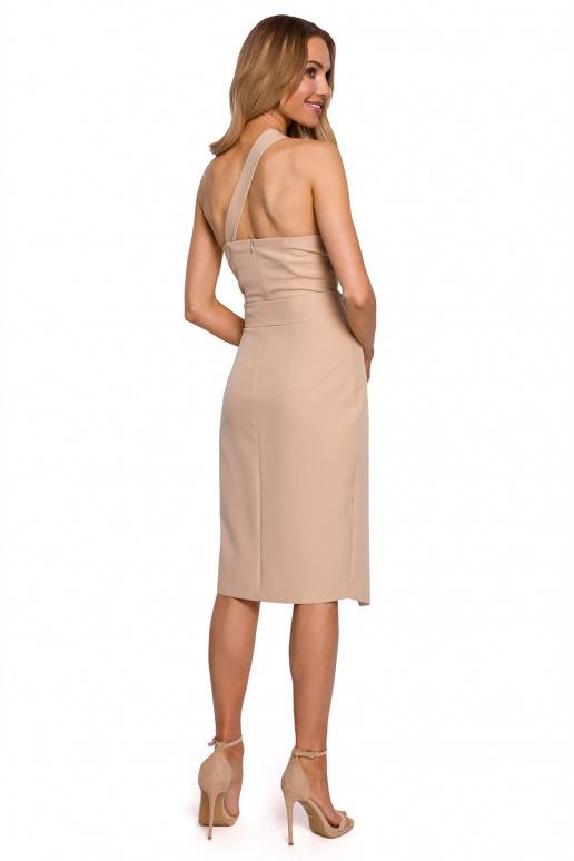 Klasikinė suknelė smėlio spalvos iš Moe