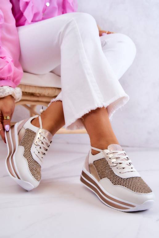   sportiniai bateliai Sneakers modelio batai Baltos-aukso spalvos Bourne