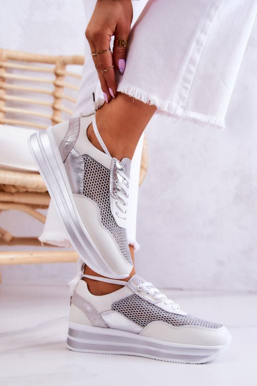   sportiniai bateliai Sneakers modelio batai Baltos-sidabro spalvos Bourne