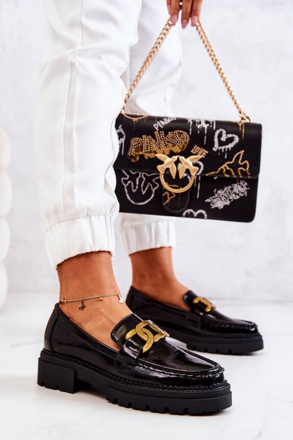 su lako efektu batai  su ornamentais La.Fi juodos spalvos Laurene