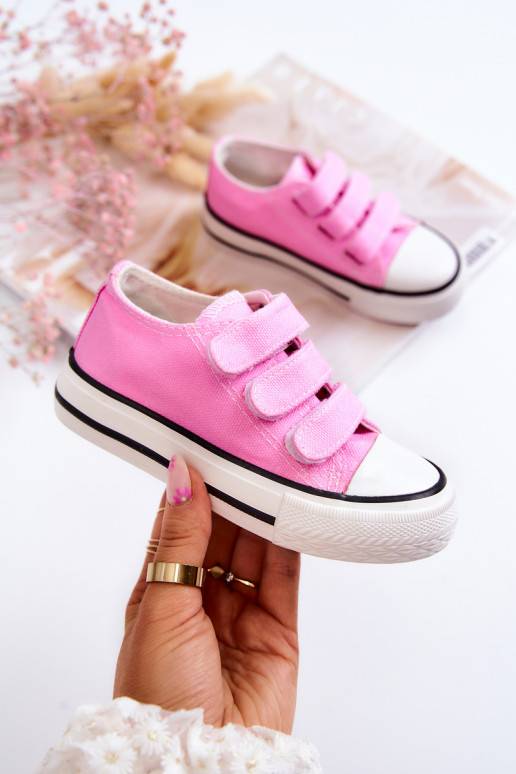 Vaikiški laisvalaikio batai su lipniais užsegimais rožinės spalvos Bernie