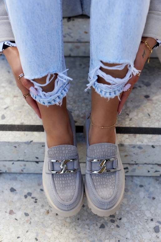 Madingos iš zomšos batai  pilkos spalvos Rayhan