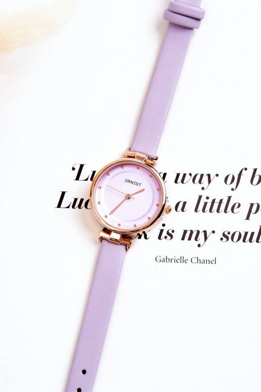 Moteriškas laikrodis Ernest violetinės spalvos