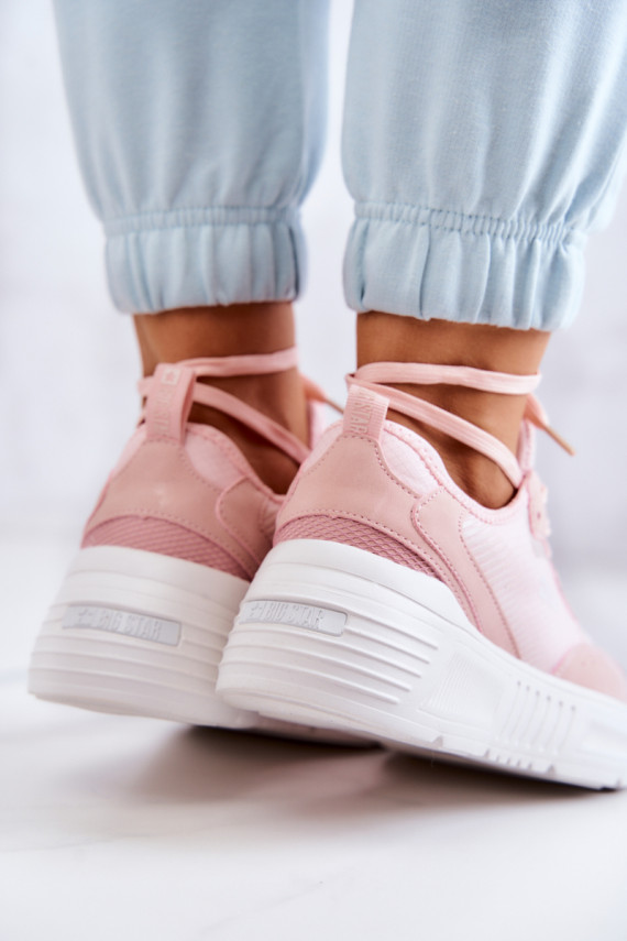 Madingi Sneakers modelio batai sportiniai bateliai Big Star JJ274595 rožinės spalvos
