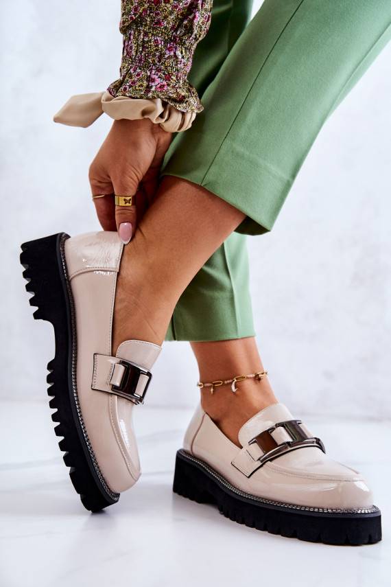 Batai su lako efektu dramblio kaulo spalvos Corine