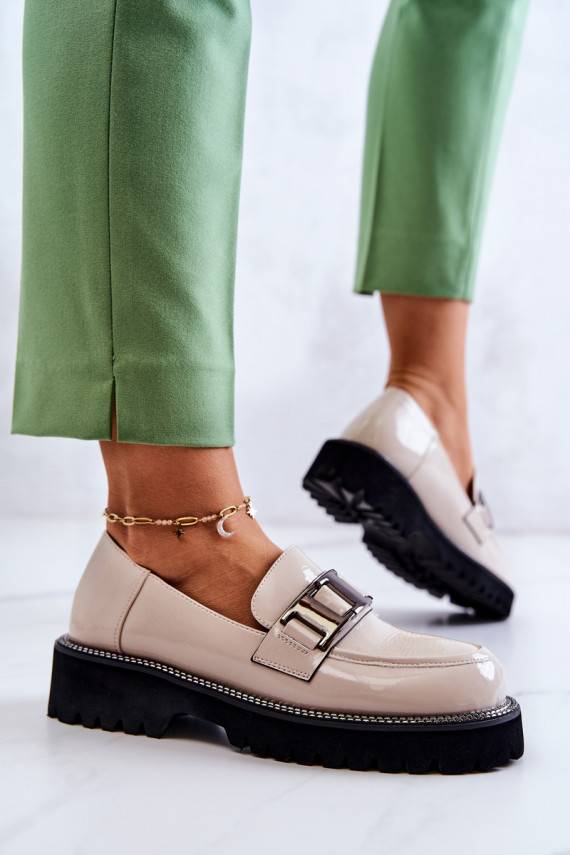 Batai su lako efektu dramblio kaulo spalvos Corine