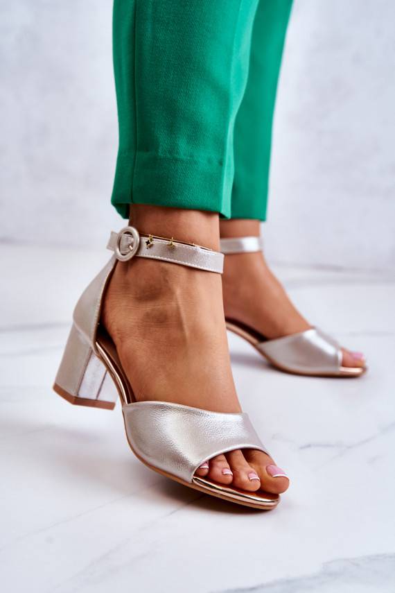 Moteriškos basutės  su kulniukais Vinceza 22-20100 aukso spalvos