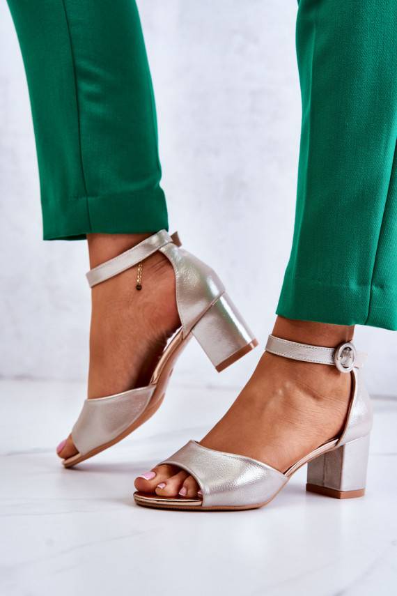 Moteriškos basutės  su kulniukais Vinceza 22-20100 aukso spalvos