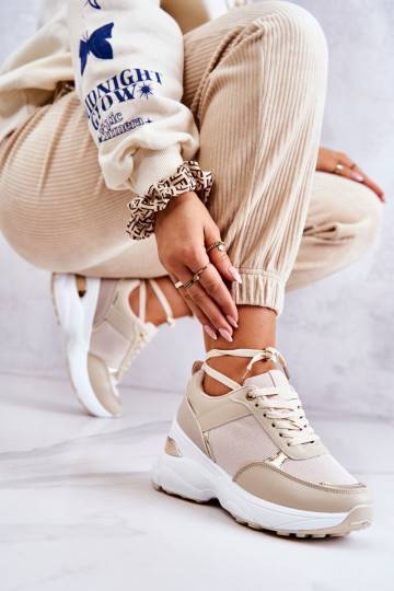 Blizgantys sportiniai bateliai su platforma smėlio spalvos Activity 2