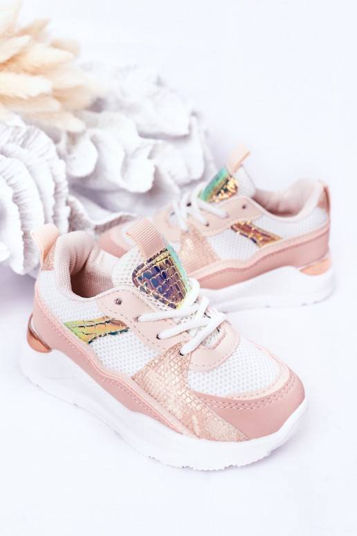Vaikiški sportbačiai Sneakers modelio batai rožinės spalvos Game Time