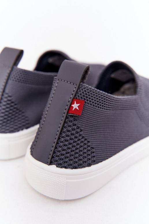 Vaikiški Įsispiriamo modelio Sportbačiai Slip-On Big Star HH374104 pilkos spalvos