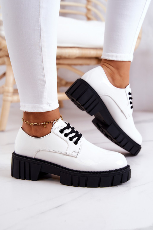 Madingos su lako efektu batai La.Fi baltos spalvos Hallie