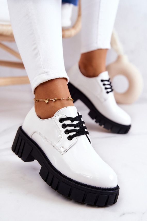 Madingos su lako efektu batai La.Fi baltos spalvos Hallie