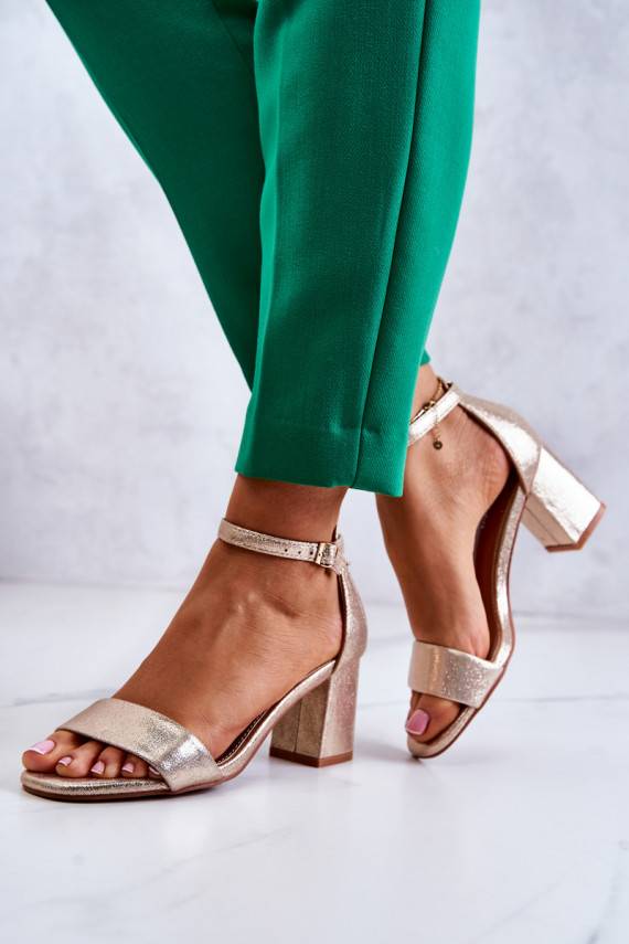   madingos basutės su kulniukais aukso spalvos Lucida