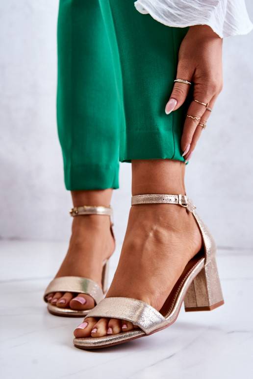   madingos basutės su kulniukais aukso spalvos Lucida