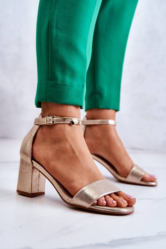   madingos basutės su kulniukais aukso spalvos Lucida