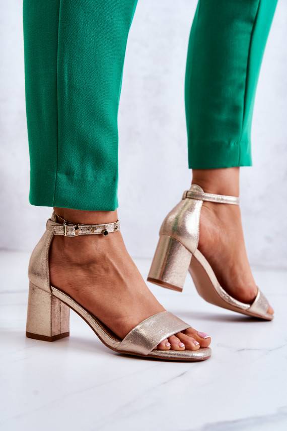   madingos basutės su kulniukais aukso spalvos Lucida