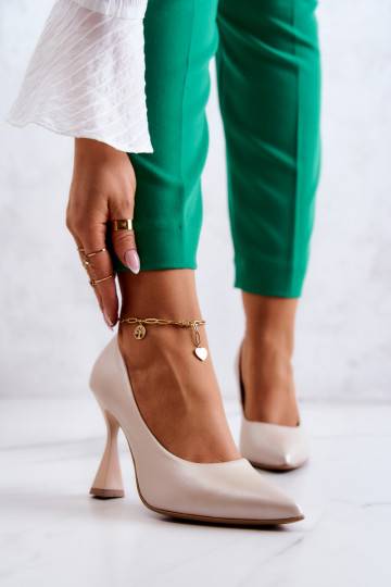 Madingi bateliai Shoes 3181 smėlio spalvos 2