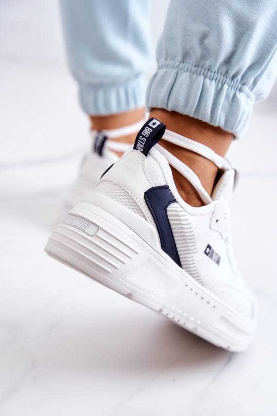 Madingi Sneakers modelio batai sportiniai bateliai Big Star JJ274596 baltos spalvos