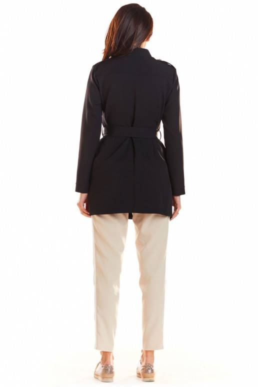 Juodas švarkas iš awama