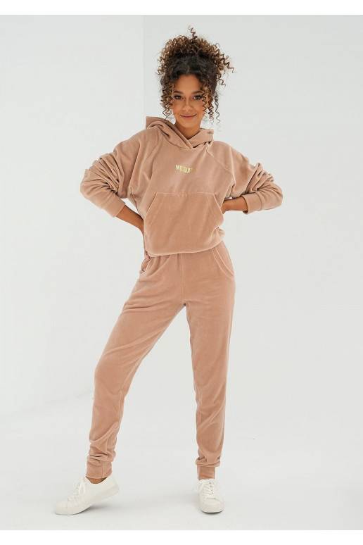 Šiltas oversize džemperis su gobtuvu mėlynos spalvos