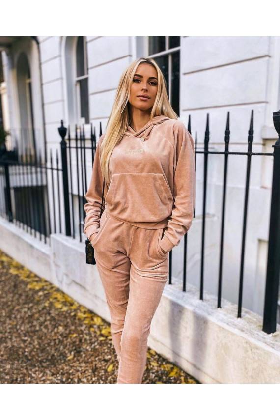 Šiltas oversize džemperis su gobtuvu mėlynos spalvos