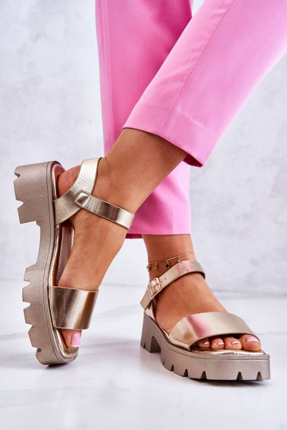 Moteriškos basutės  su kulniukais aukso spalvos Sovie