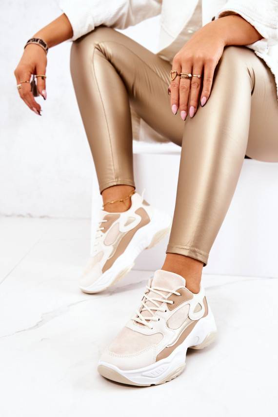 Sportinio stiliaus batai Sneakers modelio batai smėlio spalvos Retroque