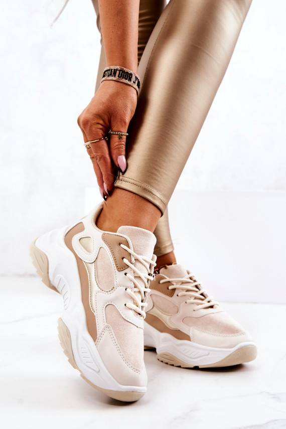 Sportinio stiliaus batai Sneakers modelio batai smėlio spalvos Retroque