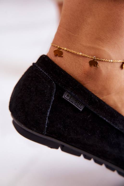   iš zomšos Mokasinai Big Star JJ274654 juodos spalvos