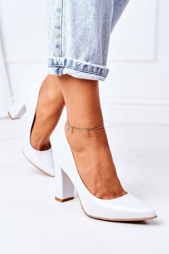 Satino medžiagos Bateliai  Shoes 2453 sidabro spalvos