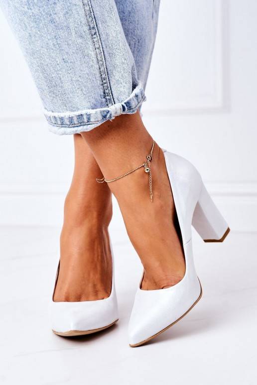 Satino medžiagos Bateliai  Shoes 2453 sidabro spalvos