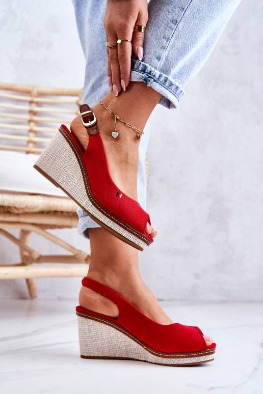   Patogios basutės su sagtelėmis raudonos spalvos Thallas