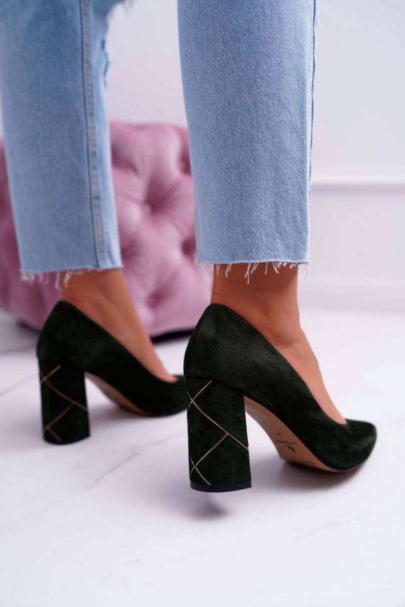 Bateliai   Laura Messi iš zomšos žalios spalvos 2050 Tiffany