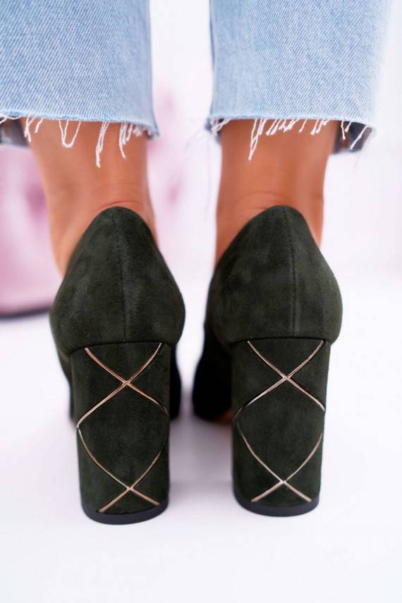 Bateliai   Laura Messi iš zomšos žalios spalvos 2050 Tiffany