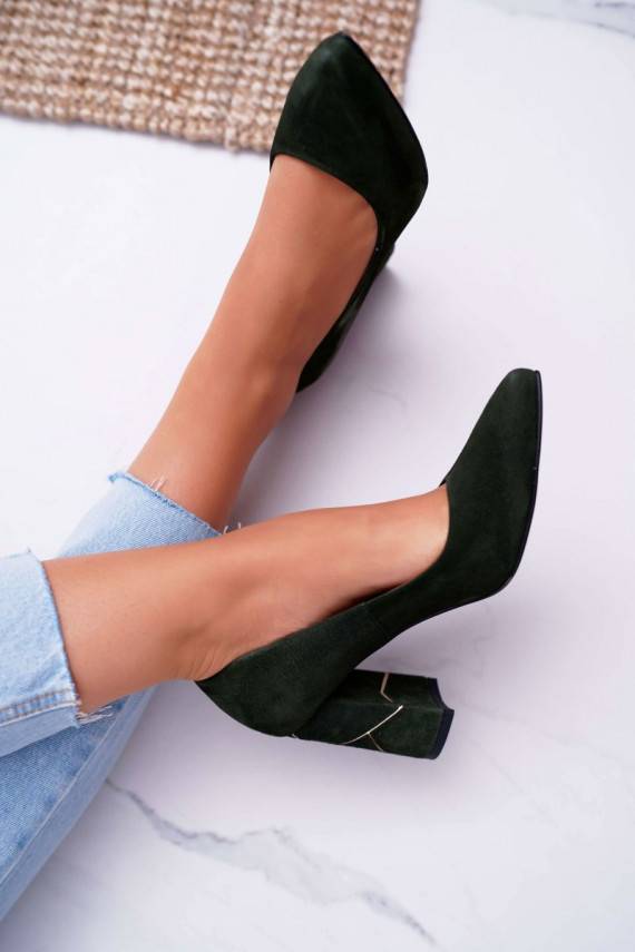 Bateliai   Laura Messi iš zomšos žalios spalvos 2050 Tiffany