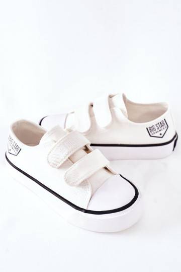 Vaikiški laisvalaikio batai su lipniais užsegimais Big Star FF374061 baltos spalvos 2