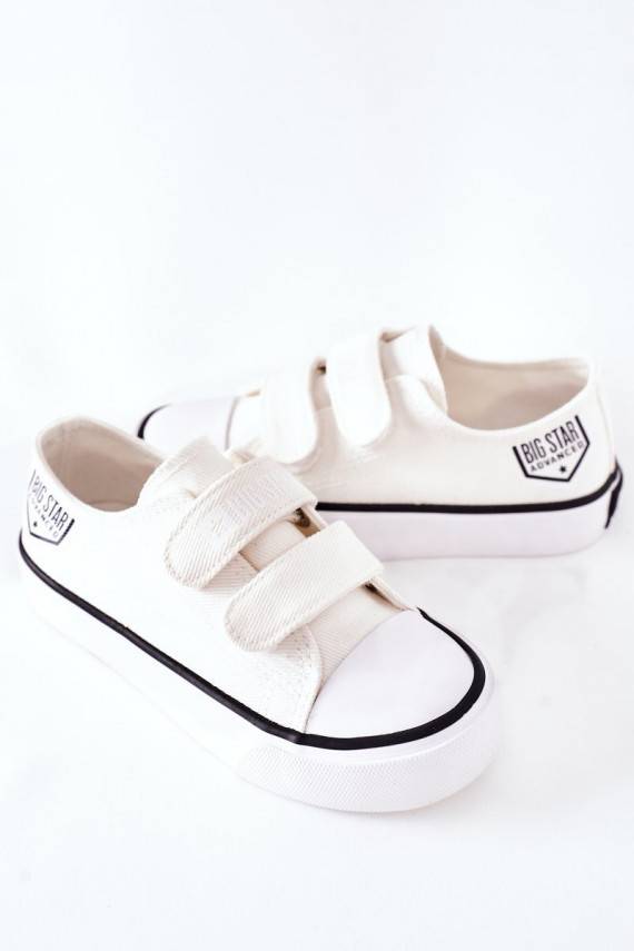 Vaikiški laisvalaikio batai su lipniais užsegimais Big Star FF374061 baltos spalvos