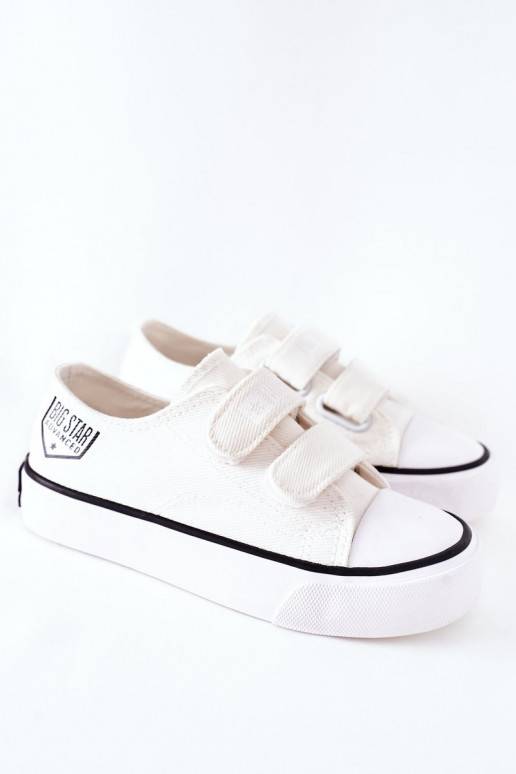 Vaikiški laisvalaikio batai su lipniais užsegimais Big Star FF374061 baltos spalvos