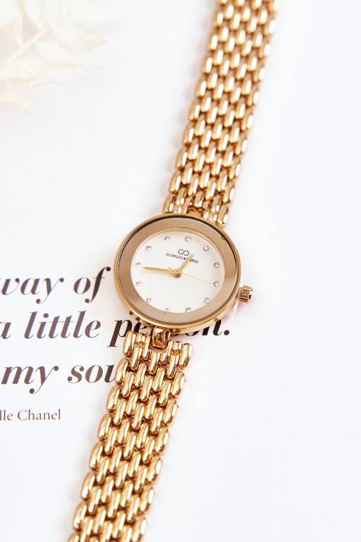 Moteriškas laikrodis Giorgio &amp; Dario su tviskančiomis akutėmis aukso spalvos 
