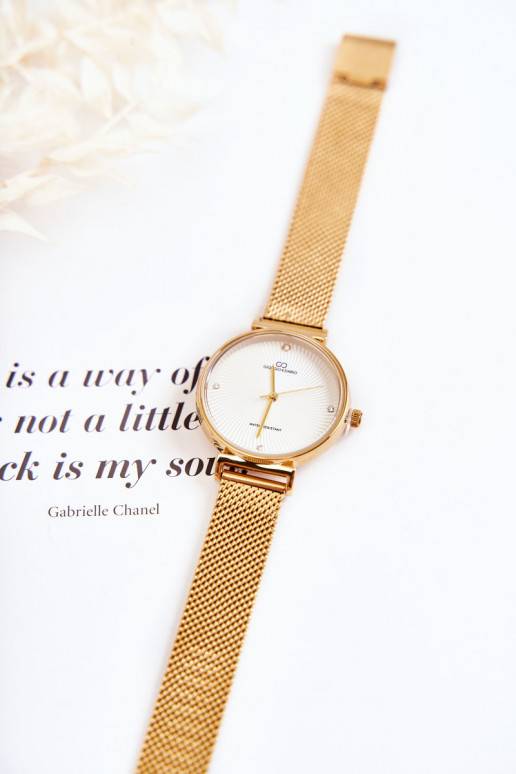 Moteriškas vandeniui atsparus laikrodis  Giorgio &amp; Dario  aukso spalvos