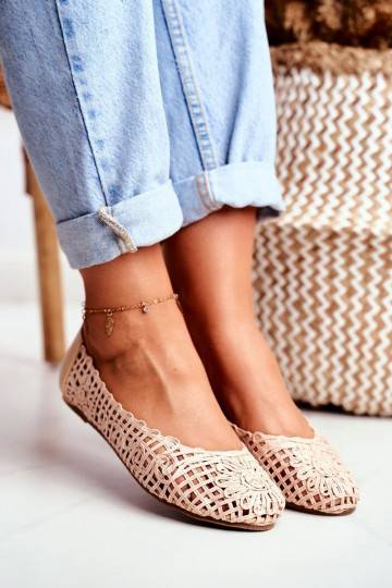 Lu Boo Balerinos smėlio spalvos su ažūro elementais Carry 2
