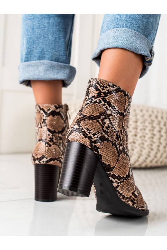 Aulinukai su gyvatės odos imitacija su kulniukais