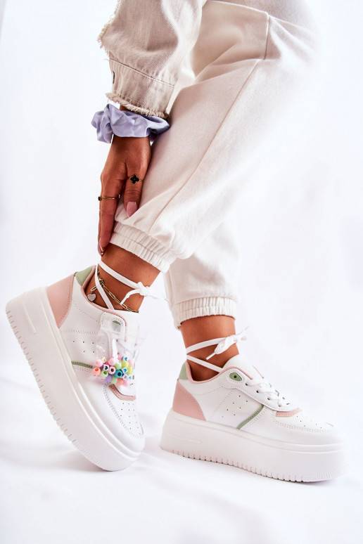 Sportiniai bateliai Sneakers modelio batai Baltos-rožinės spalvos Manila