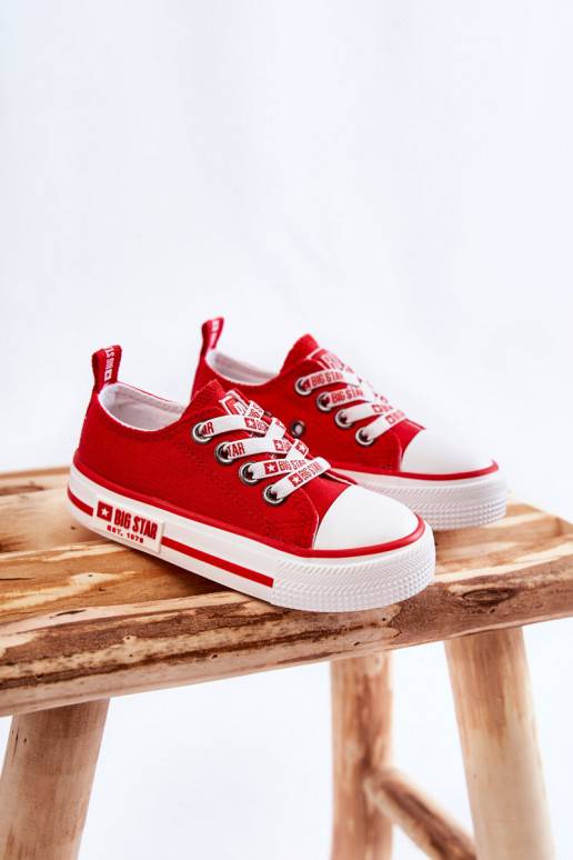 Vaikiški medžiaginės laisvalaikio batai BIG STAR KK374071 raudonos spalvos