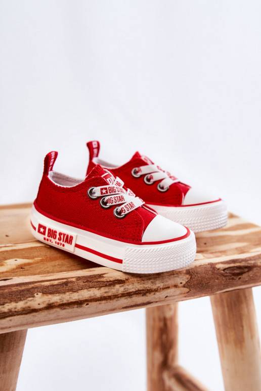 Vaikiški medžiaginės laisvalaikio batai BIG STAR KK374051 raudonos spalvos
