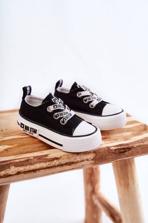 Vaikiški medžiaginės laisvalaikio batai BIG STAR KK374049 Juodos ir-baltos spalvos