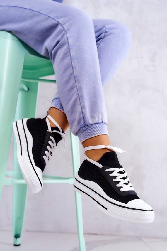   Sportbačiai su kojinės tipo auliuku juodos spalvos Soren