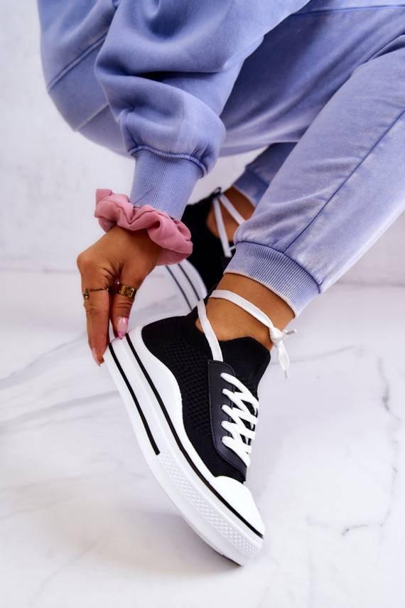   Sportbačiai su kojinės tipo auliuku juodos spalvos Soren